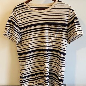 JCrew Mens striped slub pocket tee